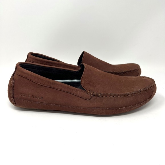 Cole Haan Wyatt Men\'s Size 10 Venetian Driving Loafer Brown Slip On Style C35786 main image 6
